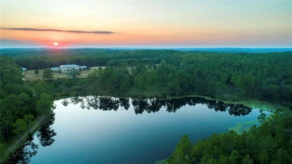 Peaceful fishing lake at dawn